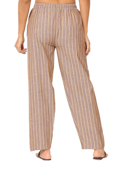 Women's Lounge Pant | Brown Stripes | Fits Waist Size 28" to 36" | Verified Sustainable by Brown Living™