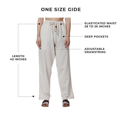 Women's Lounge Pant | Cream | Waist Size 28" to 36" | Verified Sustainable by Brown Living™