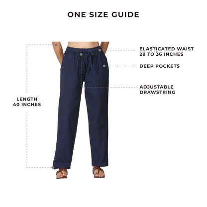 Women's Lounge Pant | Dark Blue | Fits Waist Size 28" to 36" | Verified Sustainable by Brown Living™