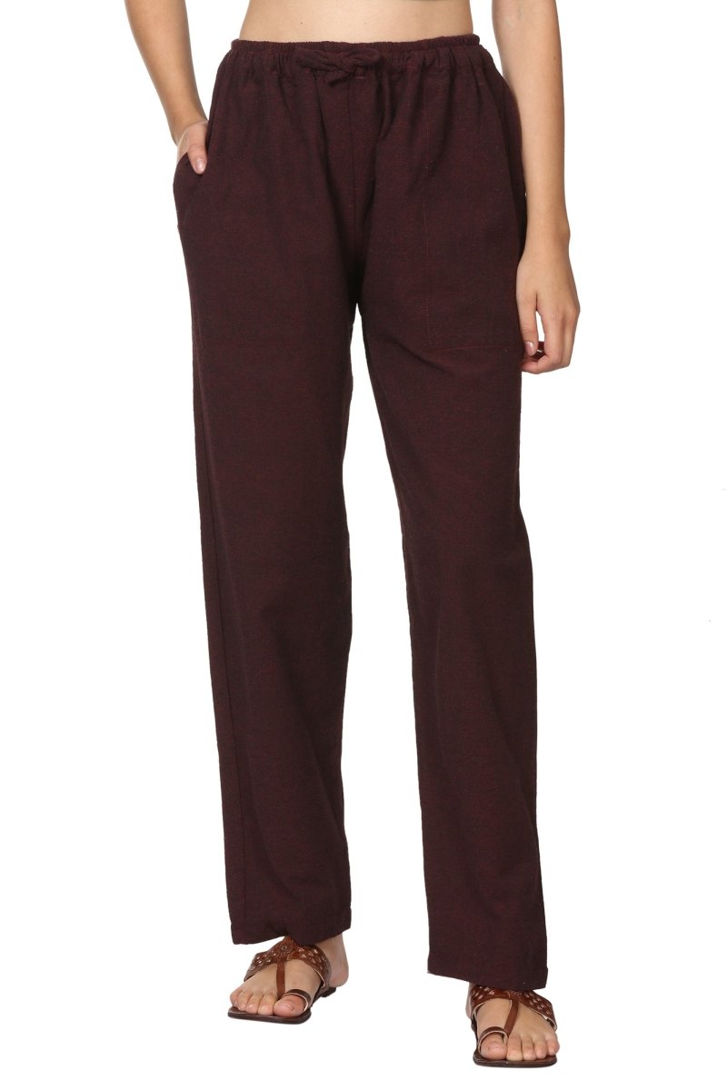 Buy Women's Lounge Pant | Maroon | Fits Waist Size 26" to 38" | Shop Verified Sustainable Products on Brown Living