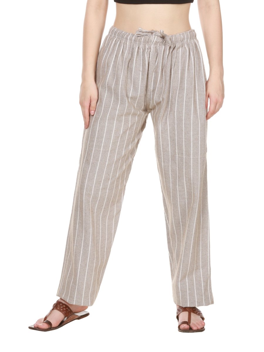 Women's Lounge Pant | Grey Stripes | Fits Waist Size 28" to 36" | Verified Sustainable by Brown Living™