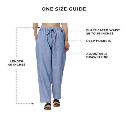 Women's Lounge Pants | Blue | Fits Waist Size 28" to 36" | Verified Sustainable by Brown Living™