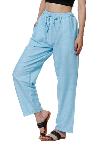 Women's Lounge Pants | Sky Blue | Fits Waist Size 28" to 36" – Womens Pants on Brown Living™. SKU: BT01036. Img 4.