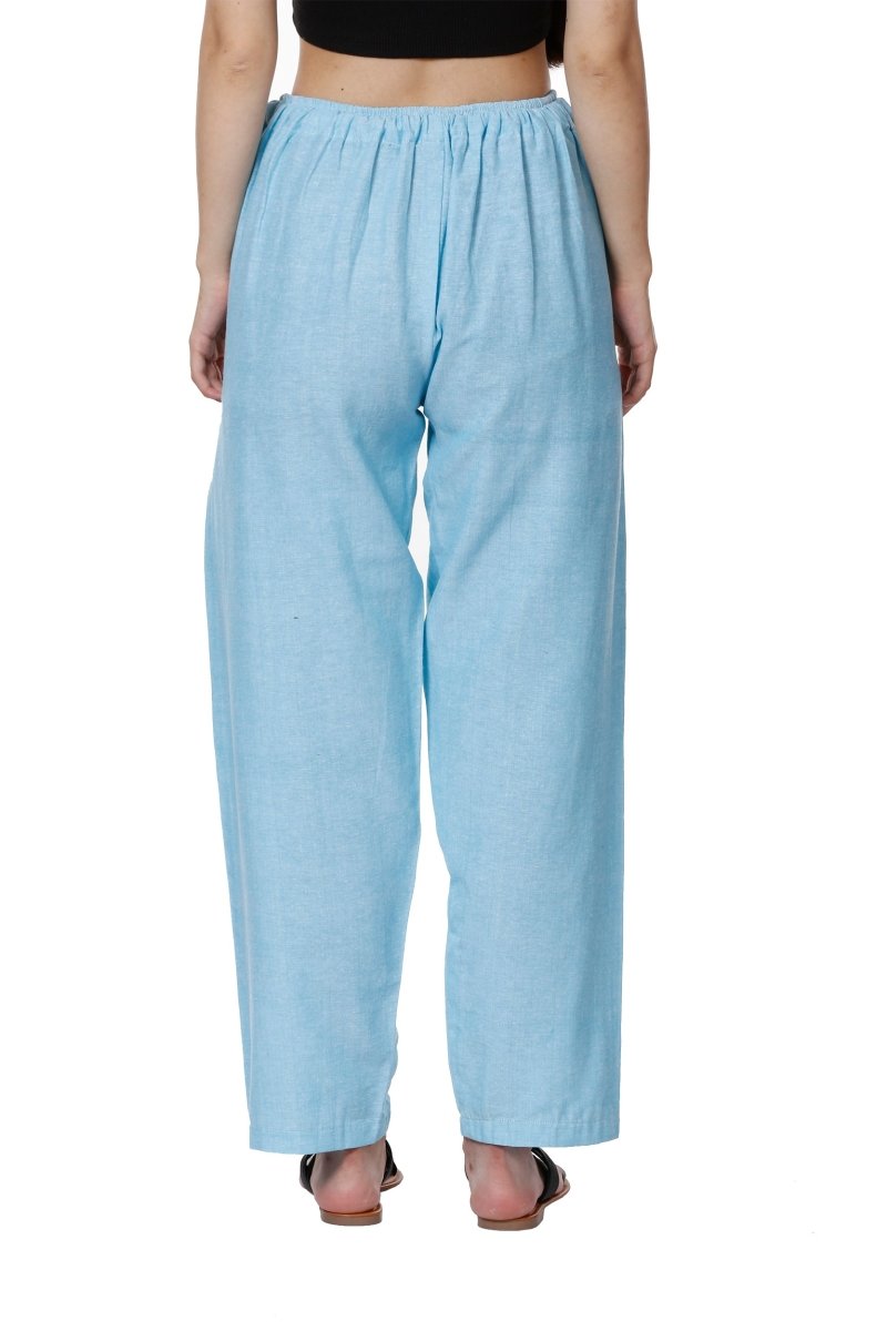 Buy Women's Lounge Pants | Sky Blue | GSM-170 | Free Size | Shop Verified Sustainable Products on Brown Living
