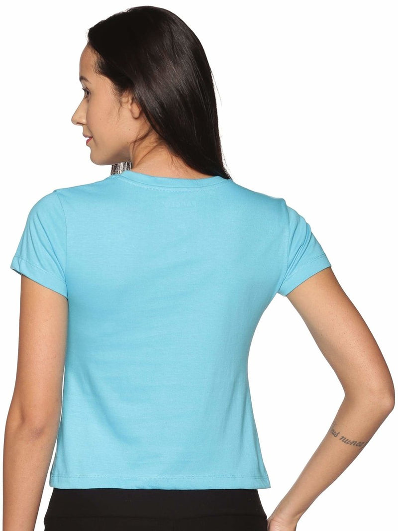 Buy Women's Organic Cotton Crew Neck T -Shirt - Aqua Blue | Shop Verified Sustainable Womens T-Shirt on Brown Living™