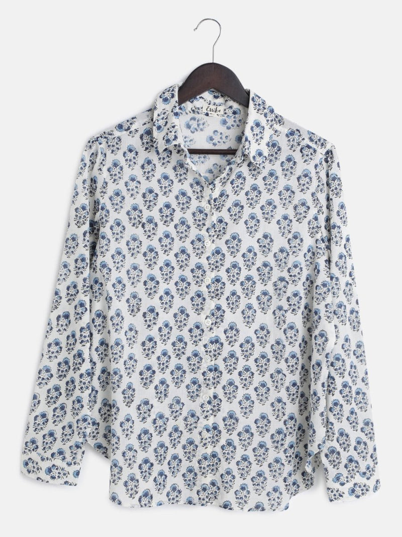 Buy Women's Regular Cotton Shirt- Dark Blue | Shop Verified Sustainable Womens Shirt on Brown Living™
