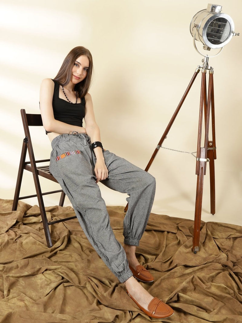 Buy Women's Straight Fit Harem Hopper Pants | Grey | Fits Waist 28" to 38" | Shop Verified Sustainable Womens Pyjama on Brown Living™