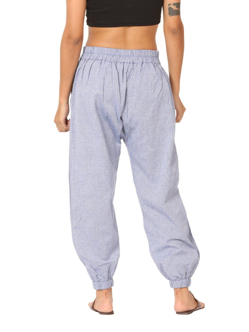 Buy Women's Straight Fit Harem Hopper Pants | Lavender Blue | Free Size | Shop Verified Sustainable Products on Brown Living