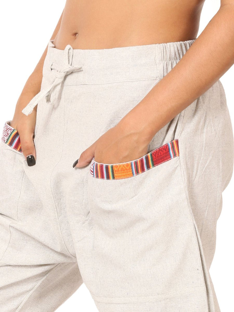 Buy Women's Straight Fit Harem Hopper Pants | Melange Grey | Fits Waist 28" to 38" | Shop Verified Sustainable Womens Pyjama on Brown Living™