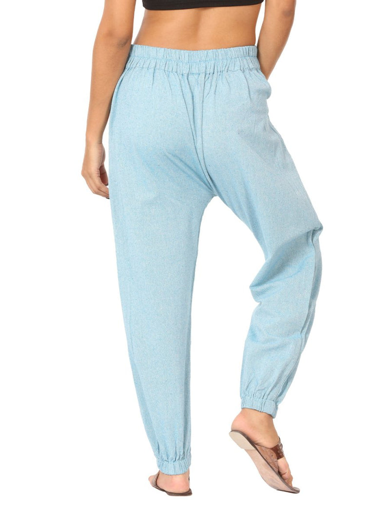 Buy Women's Straight Fit Harem Hopper Pants | Sky Blue | Fits Waist 28" to 38" | Shop Verified Sustainable Womens Pyjama on Brown Living™