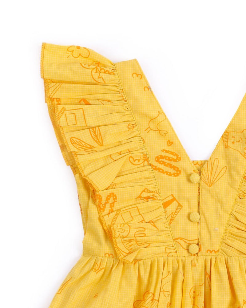 Buy Wonder Wander Ruffle Dress | Shop Verified Sustainable Kids Frocks & Dresses on Brown Living™
