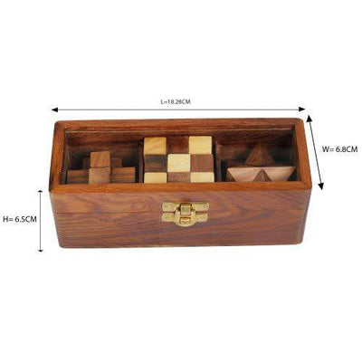 Wooden 3D Puzzles Game 3 - in - 1 Brain Teaser Game for Kids – Learning & Educational Toys on Brown Living™. SKU: 1087. Img 3.