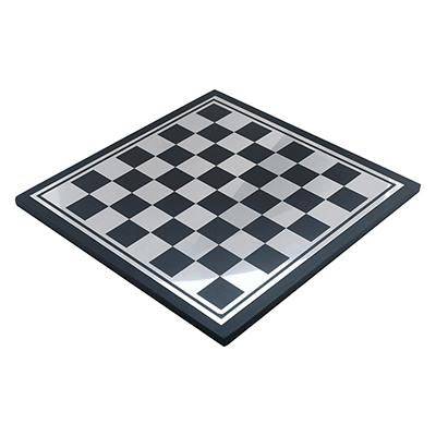 Wooden And Metal Chess Board game Black and Silver Finish - Conica | Verified Sustainable by Brown Living™