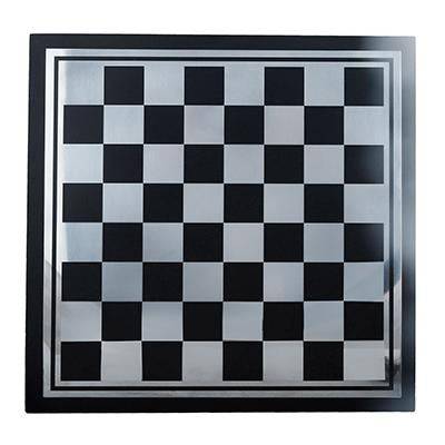 Buy Wooden And Metal Chess Board game Black and Silver Finish 13.5 x 13.5 inch - Curvy | Shop Verified Sustainable Products on Brown Living