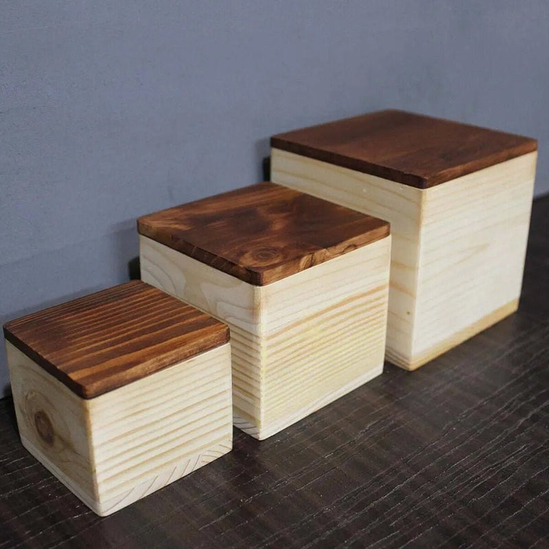 Wooden Box - Desktop / Tabletop Organizer - Set of 3 | Verified Sustainable by Brown Living™