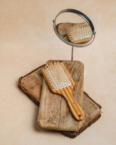 Wooden Bristle Paddle Brush | Bamboo Hair Brush – Hair Brush on Brown Living™. SKU: 192 - 07044 - bamboohairbushwithbamboobristles. Img 4.