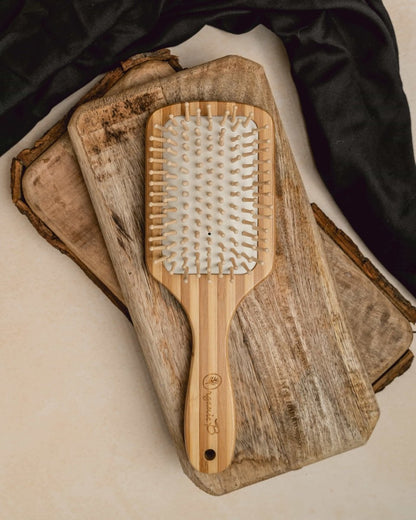 Wooden Bristle Paddle Brush | Bamboo Hair Brush | Verified Sustainable by Brown Living™