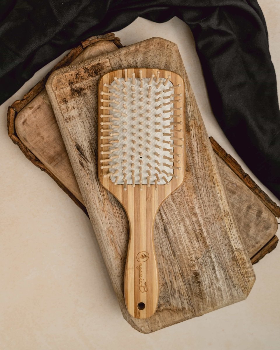 Wooden Bristle Paddle Brush | Bamboo Hair Brush | Verified Sustainable by Brown Living™