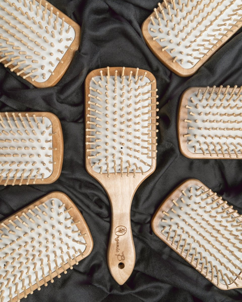 Wooden Bristle Paddle Brush | Medium Size | Verified Sustainable by Brown Living™