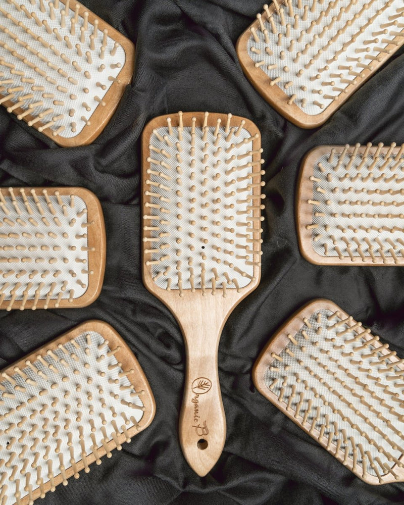 Buy Wooden Bristle Paddle Brush | Medium Size | Shop Verified Sustainable Hair Brush on Brown Living™