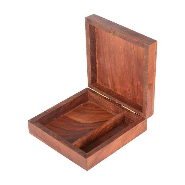 Buy Handmade Wooden Storage Box for Playing Cards and Set of Five Dices | Shop Verified Sustainable Learning & Educational Toys on Brown Living™