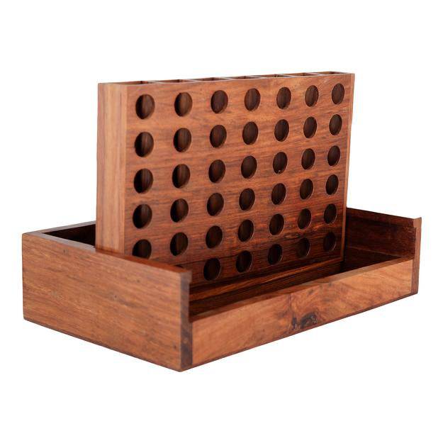Buy Wooden Connect For game - Wood Classic Family Game with Coins | Shop Verified Sustainable Products on Brown Living