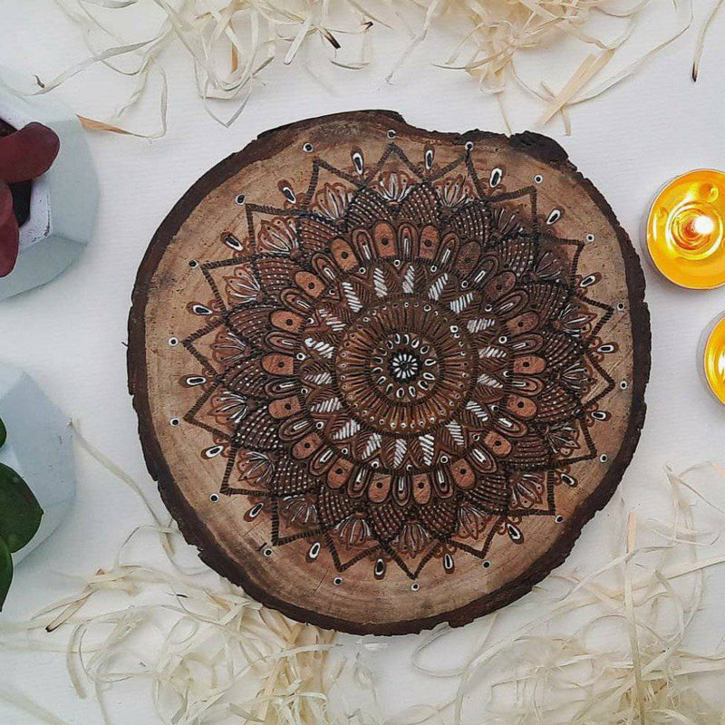 Buy Wooden Decorative Hand-Painted Wall Plate | Shop Verified Sustainable Wall Decor on Brown Living™