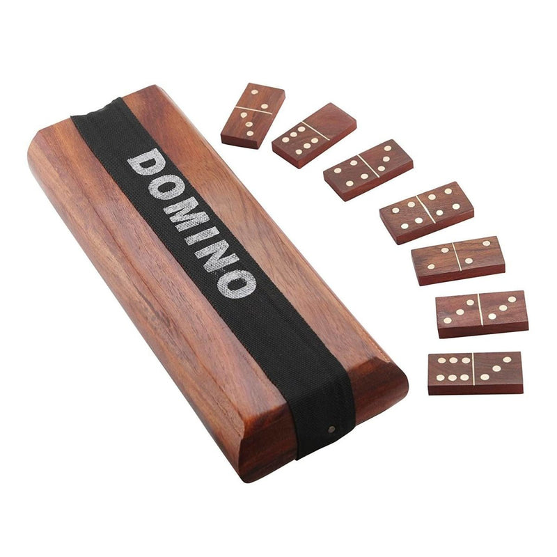 Buy Wooden Domino Box with Dominoes, Handcrafted Toys and Board Games for Kids & Adult, Length-8 Inch | Shop Verified Sustainable Products on Brown Living