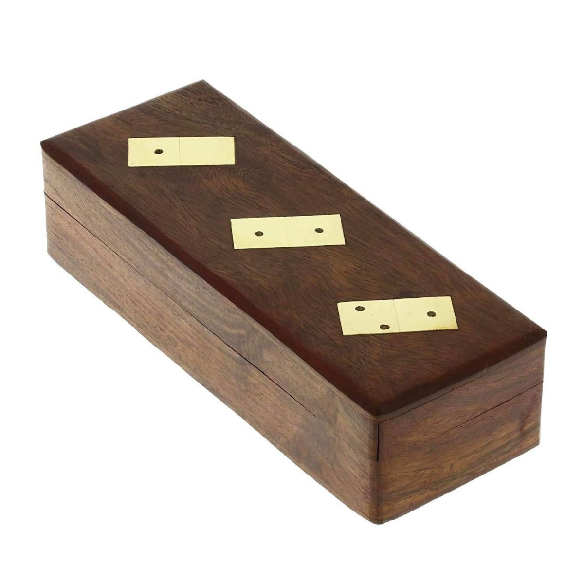 Handcrafted Wooden Domino Box with Dominoes - 8 Inch | Verified Sustainable by Brown Living™