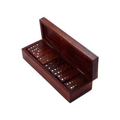 Handcrafted Wooden Domino Box with Dominoes - 8 Inch | Verified Sustainable by Brown Living™