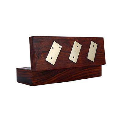 Handcrafted Wooden Domino Box with Dominoes - 8 Inch | Verified Sustainable by Brown Living™