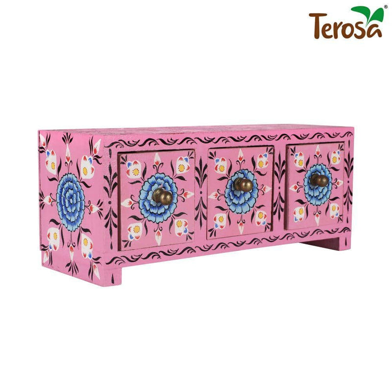 Buy Wooden Drawers Chest or Jewellery Box or Trinket Box - Rosa Tres - Std - 3 Drawers | Shop Verified Sustainable Products on Brown Living
