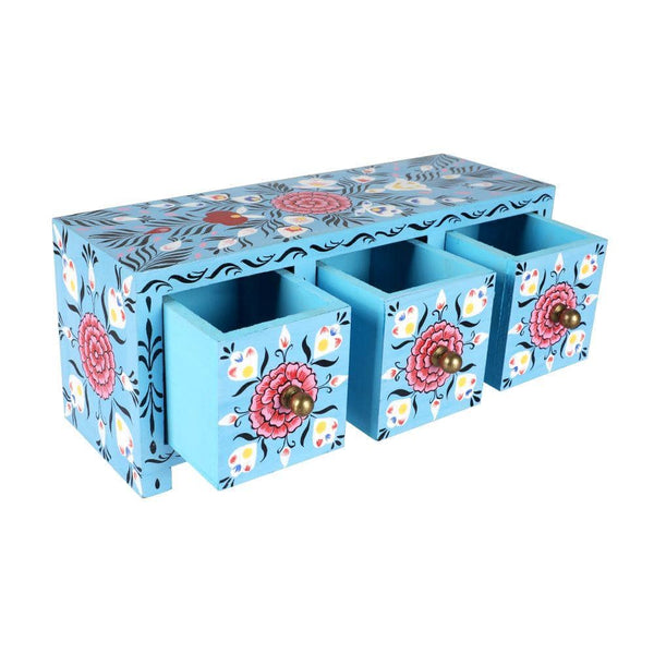 Buy Wooden Drawers Chest or Jewellery Box or Trinket Box - Sapphire Tres - Std - 3 Drawers | Shop Verified Sustainable Organisers on Brown Living™