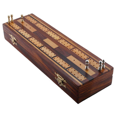 Wooden Cribbage Boards Set | 2 Decks of Cards and 6 Metal Cribbage Pegs Set – Learning & Educational Toys on Brown Living™. SKU: 1144. Img 3.