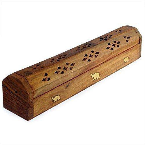 Wooden Incense Joss Sticks Storage Box with Built in Ash Catcher | Verified Sustainable by Brown Living™