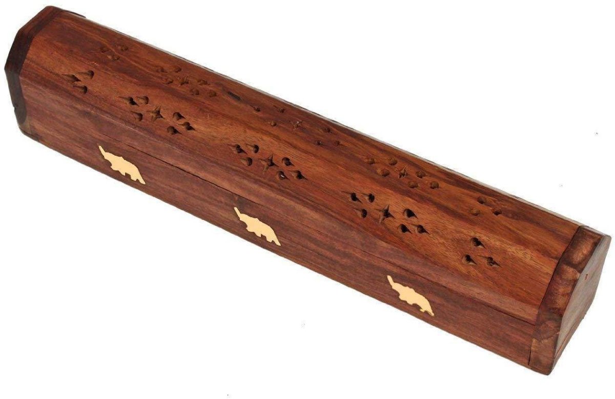 Wooden Incense Joss Sticks Storage Box with Built in Ash Catcher | Verified Sustainable by Brown Living™