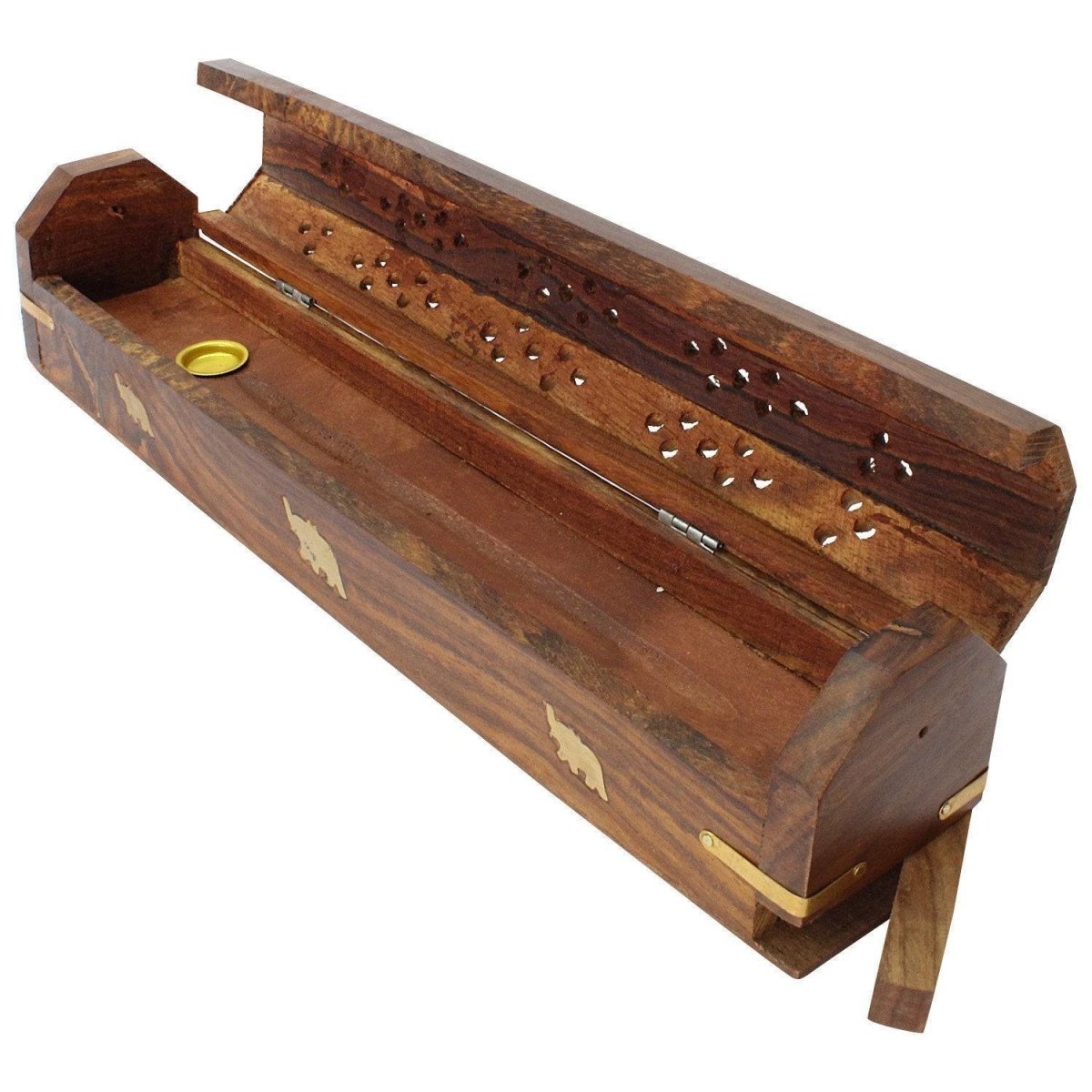 Wooden Incense Joss Sticks Storage Box with Built in Ash Catcher | Verified Sustainable by Brown Living™