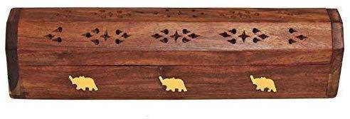 Buy Wooden Incense Joss Sticks Storage Box with Built in Ash Catcher | Shop Verified Sustainable Pooja Needs on Brown Living™