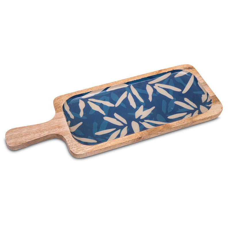 Buy Wooden Indigo Rectangular Platter with Handle | Shop Verified Sustainable Trays & Platters on Brown Living™