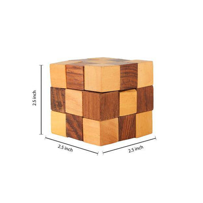 Wooden IQ Teaser Puzzle | Adult Snake Cube (2.5x2.5x2.5 - inch) – Learning & Educational Toys on Brown Living™. SKU: 1028392. Img 6.