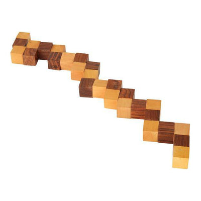 Wooden IQ Teaser Puzzle | Adult Snake Cube (2.5x2.5x2.5 - inch) – Learning & Educational Toys on Brown Living™. SKU: 1028392. Img 5.