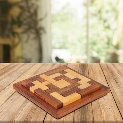 Handmade Wooden Jigsaw Puzzle for Kids - 6.4x6.4x0.7 Inches – Learning & Educational Toys on Brown Living™. SKU: 1227391. Img 1.