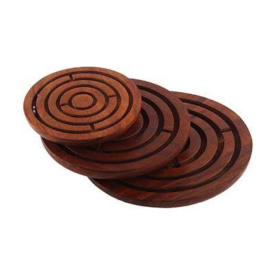 Wooden Labyrinth Board Game Ball in Maze Puzzle Goli Game | Verified Sustainable by Brown Living™