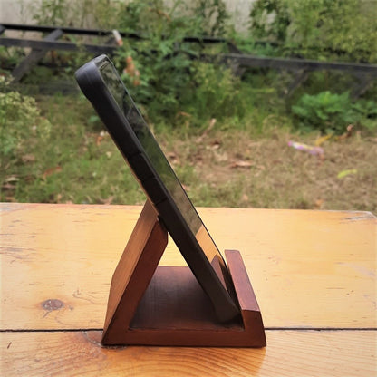 Wooden mobile holder for all age groups | 3X3X3.5 inches | Verified Sustainable by Brown Living™