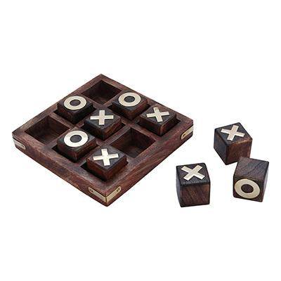 Wooden Noughts and Crosses | TIK Tak Toe Pedagogical Board - Dark Finish | Verified Sustainable by Brown Living™