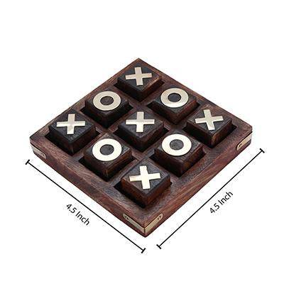 Wooden Noughts and Crosses | TIK Tak Toe Pedagogical Board - Dark Finish | Verified Sustainable by Brown Living™