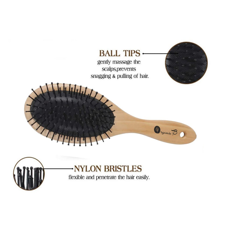 Wooden Nylon Brush Small | Verified Sustainable Hair Brush on Brown Living™