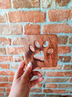 Buy Wooden Paw Coasters - Set of 4 | Shop Verified Sustainable Table Essentials on Brown Living™