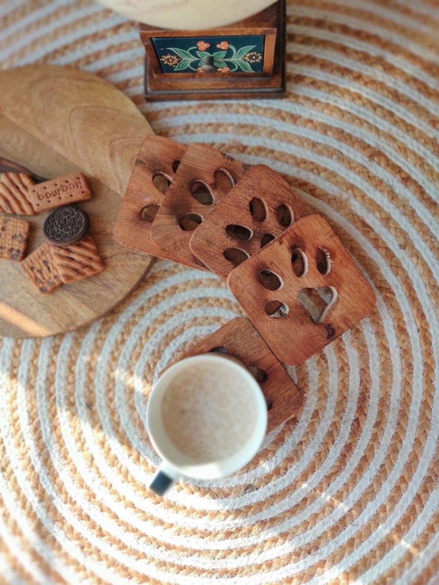 Wooden Paw Coasters - Set of 4 | Verified Sustainable by Brown Living™