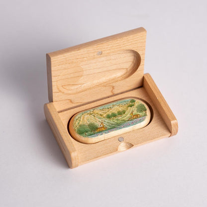 Wooden Pen Drive Box set with Hand Painted Miniature Art | Verified Sustainable by Brown Living™